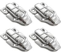 Lot de 4 verrous à bascule en acier inoxydable, fermoir de tension en acier inoxydable, loquet à ressort pour valise, boîte en bois