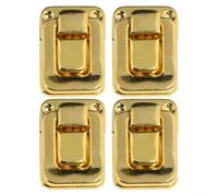 Lot de 4 verrous à moraillon en fer antique pour boîtes à bijoux, boucles à clip vintage en métal pour boîtes et bagages (M, doré)