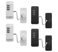 Lot de 4 verrous adhésifs pour réfrigérateur avec mot de passe, verrouillage de sécurité domestique, entrebâilleur de fenêtre pour armoires de cuisine, tiroirs, placards, congélateur (noir et blanc)