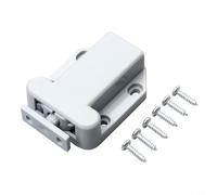 Lot de 4 verrous d'armoire à rebond automatique - Loquets de porte de tiroir et d'armoire avec mécanisme à ressort, plastique ABS, noir/blanc/marron, design minimaliste, 68 x 43 x 17 mm