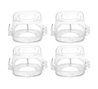 Lot de 4 verrous de bouton de four - Bouclier à bascule pour brûleur, boîtiers de sécurité en polycarbonate transparent | Protections de bouton de contrôle de cuisinière à gaz, gaine de protection