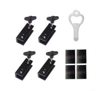 Lot de 4 verrous de fenêtre réglables en aluminium pour sécurité enfant (60 | Ajustement réglable, lot de 4 clés hexagonales incluses, empêche les ouvertures dangereuses, s'adapte aux rails > 12 mm