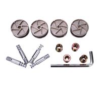 Lot de 4 verrous de roue de rechange robustes compatibles avec IKEA 114670 comme pièces de cadre de lit pour MALM, BRIMNES, BIRKELAND et plus encore (ensemble de 4 pièces, 35 mm)