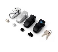 Lot de 4 verrous de sécurité à bascule de grande taille en alliage de zinc avec revêtement noir pour armoire (4 lots, noir, sans clé-2)