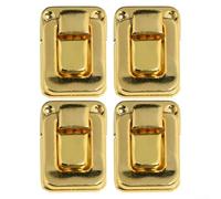 Lot de 4 verrous en fer antique pour boîtes à bijoux et valises, boucle à clip vintage (L doré)