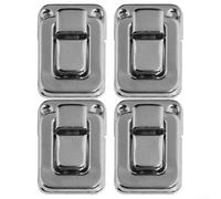 Lot de 4 verrous en fer de style antique pour boîtes à bijoux vintage pour valise (L argenté)