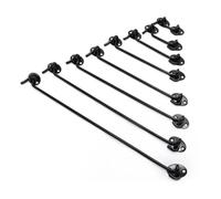 Lot de 4 verrous fenêtre en acier inoxydable noir avec interrupteur sécurité, crochet cabine, loquet à œillet porte, support verrouillage silencieux vis Pour Porte(4 inch)