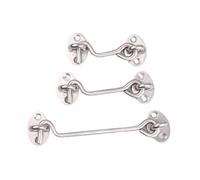 Lot de 4 verrous sécurité robustes en acier inoxydable avec crochets et œillets vis, for portes grange, portails fenêtres. Fermeture facile pour Porte(201 sliver-3 inch)