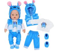 Lot de 4 vêtements de poupée pour poupée de 35,6 à 43,2 cm, tenues de poupée chien extraterrestre