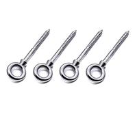 Lot de 4 vis à bois à œil en acier inoxydable 316 de qualité marine A4 - Différentes tailles (8 mm x 80 mm)