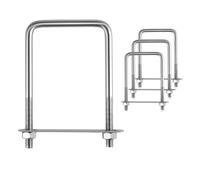 Lot de 4 vis à étrier 80 x 150 mm, étrier en U M10 avec filetage, étrier d'arrimage avec écrou, cadre et contre-plaque, en acier inoxydable 304, boulons en U, pour tuyau, fixation, voitures, bateaux