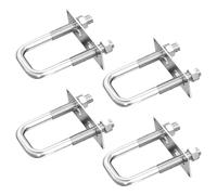 Lot de 4 vis à étrier en U avec filetage M8 50 x 80 mm en acier inoxydable avec écrous, plaques de cadre, boulons en U, boulons d'étrier pour tuyau, fixation, remorquage, réparation