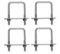 Lot de 4 vis à étrier en U M8 - 60 x 100 mm - En acier inoxydable - Avec écrous, plaque de cadre et rondelles - Pour remorquage de voitures, navires, réparation de tube