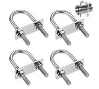 Lot de 4 vis à étrier M6, en acier inoxydable U, avec cadre écrou et éléments de fixation, vis en U, boulons à étrier pour tube de 50 x 80 mm de diamètre