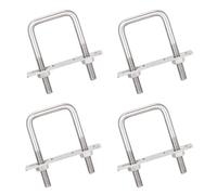 Lot de 4 vis à étrier M8 50 x 80 mm avec filetage en U avec écrous et plaques de cadre en U pour tuyau, fixation, remorquage, réparation de voitures