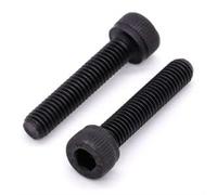 Lot de 4 vis à tête cylindrique M10-1,5 x 50 mm en alliage d'acier, finition oxyde noir, alliage d'acier de qualité 12,9, couverture complète du filetage,