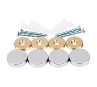 Lot de 4 vis de miroir, clous décoratifs en laiton, diamètre de 25 mm, chrome poli