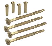 Lot de 4 vis de poignée de porte en laiton M4 x 60 mm avec manchon de connexion mâle vers femelle pour poignée de porte, boutons, rosaces et autres