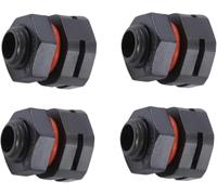Lot de 4 vis de purge étanches IP68 M12 x 1,5, soupape de réduction de pression de purge, contrôle de l'humidité à double port pour armoires électriques (noir, M12 x 1,5)