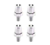 Lot de 4 Vis de Réglage de Câble de Frein M7 M10, Barillet de Réglage en Alliage d‘Aluminium pour Levier de Frein de VTT et Vélo de Route (Argent & Noir)