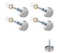 Lot de 4 vis décoratives pour miroir, capuchons décoratifs pour clous, vis décoratives en acier inoxydable poli pour miroirs, armoires ou meubles en verre(0,63"/16 mm)
