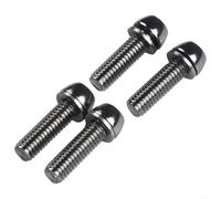 Lot de 4 vis en acier compatibles avec les boulons de tige et entretoises de guidon, M5 x 20 mm et M6 x 20 mm avec tête, remplacement durable (M6 x 20 argent2)