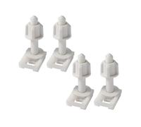 Lot de 4 vis et écrous universels en plastique pour siège de toilette avec rondelles en caoutchouc, boulons de charnière, charnières de rechange pour salle de bain