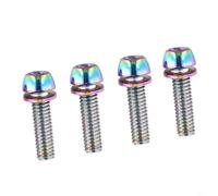 Lot de 4 vis et entretoises de tige de vélo M5 x 20 mm M6 x 20 mm Boulons en acier pour fixation de guidon de vélo Argenté (M6 x 20 coloré2)