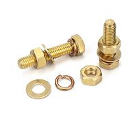 Lot de 4 vis hexagonales en laiton M6 x 60 mm avec écrous et rondelles