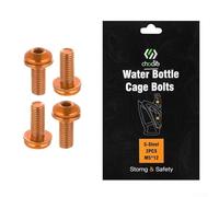 Lot de 4 vis M5 x 12 pour porte-bidon, convient pour VTT et vélo de route (orange)