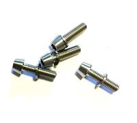 Lot de 4 vis M5 x 18 mm en titane + rondelles en titane pour potence | 4 vis en titane + 4 rondelles en titane - 100 % titane = 0 % de corrosion - Parfait pour la tige - 50 % plus léger que