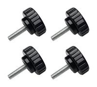 Lot de 4 vis moletées ergonomiques de 6 mm - Vis industrielles de rechange à tête ronde - Poignée moletée durable
