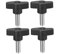 Lot de 4 vis moletées M8 x 25 mm en acier avec poignée en plastique pour serrer à la main les boutons de fixation