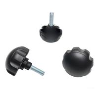 Lot de 4 vis moletées M8 x 25 mm en plastique avec poignée ergonomique en forme de fleur pour équipement de fitness, pièces de machine de gym, noir