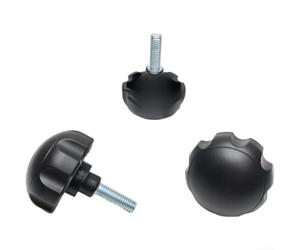 Lot de 4 vis moletées M8 x 25 mm en plastique avec poignée ergonomique en forme de fleur pour équipement de fitness, pièces de machine de gym, boulons de fixation sécurisés, faciles à serrer à la main