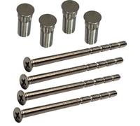 Lot de 4 vis Pozi M5 x 90 mm chromées avec boulon de sécurité manchon de transport mâle vers femelle pour poignée de porte, boutons, etc