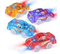 Lot De 4 Voitures De Piste De Rechange Éclairent Les Voitures De Course Avec 5 Le