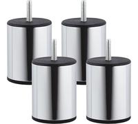 Lot de 4 x Pieds de Meuble UNIFORM Ø 60 / H 80 mm Chrome poli Pieds Socles Pieds de Canapé Pieds de Lit de SO-TECH