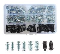 Lot de 40 (80 pièces) M4 M5 M6 Écrous de pétale M4 M5 M6 Écrous d'expansion Fins Fixations Chevilles avec vis assemblées pour mur creux, fer, peau ligne, utilisation dans des murs fins et souples