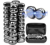 Lot de 40 aimants d'hématite noirs plus grands - Jeu magnétique en grappe - Aimants irréguliers en pierre - Pierres magnétiques - Pour adultes - Mini aimants - Bricolage pour bureau, réfrigérateur