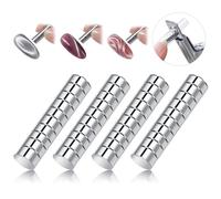 Lot de 40 aimants pour coupe-ongles, mini ensemble d'outils magnétiques ronds, aimants pour nail art, réfrigérateur, aimant en néodyme pour travaux manuels, armoires