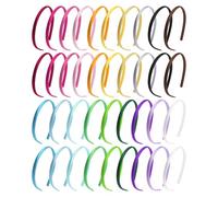 Lot de 40 anneaux colorés pour cheveux fins, en plastique, en satin, accessoires pour cheveux mignons, accessoires pour cheveux