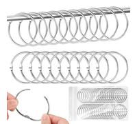 Lot de 40 anneaux de rideau en métal - 50 mm - À ouvrir - Pour rideau de douche, tringle à rideaux, chambre à coucher, salle de bain - Argenté