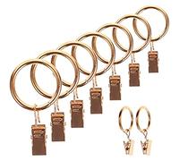 Lot de 40 anneaux de rideaux avec clips, diamètre intérieur 25 mm, anneaux de suspension en métal, crochets décoratifs pour rideaux