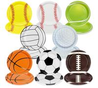 Lot de 40 assiettes en carton jetables de 22,9 cm - Assiettes jetables à thème sportif - Pour enfants et hommes