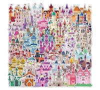 Lot de 40 autocollants de princesse château de princesse - En vinyle imperméable - Pour ordinateur portable, enfants, voitures, moto, vélo, skateboard, bagages, ordinateur, graffiti