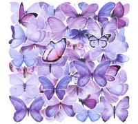 Lot de 40 autocollants papillon violets, autocollants imperméables pour scrapbooking, journal, ordinateur portable, bouteille d'eau, étuis de téléphone portable, pour adultes et enfants, travaux