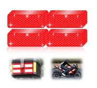 Lot de 40 autocollants super réfléchissants en 3M DG3, 8 x 3 cm, ruban d'avertissement réfléchissant pour extérieur, voiture, vélo, boîte aux lettres, casque, remorque (rouge)