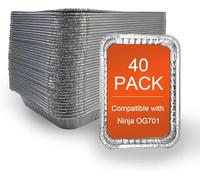 Lot de 40 bacs d'égouttement en aluminium pour barbecue Ninja OG701 Woodfire - Bac à graisse également compatible avec Weber Spirit, Genesis, Q Series Grill LUMEIRA