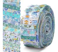 Lot de 40 bandes de tissu en rouleau de gelée, tissus de matelassage en coton, motif floral, patchwork pour housses de couette, petits sacs à main, nappes, sacs à main, bleu